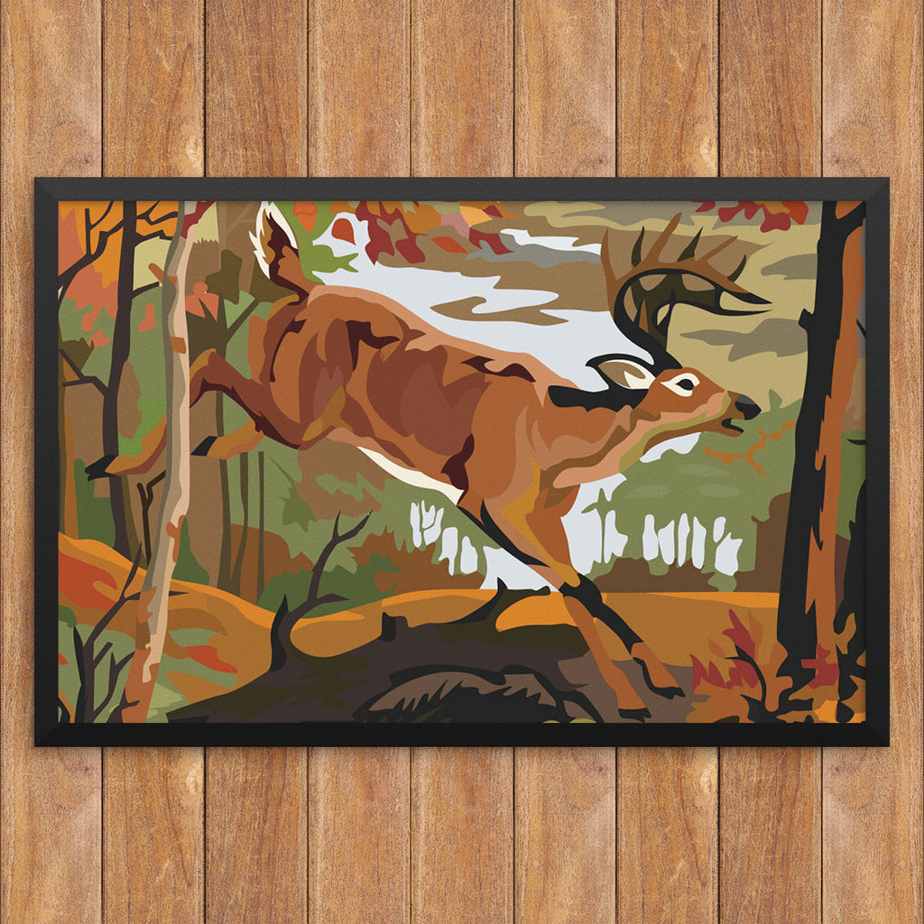 Paint By Number Leaping Deer 12 x 18 Print